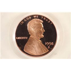 1998-S LINCOLN CENT PCGS PR69RD DCAM