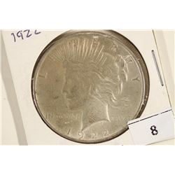 1922 PEACE SILVER DOLLAR