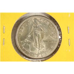 1944-S US/PHILIPPINES SILVER 50 CENTAVOS UNC