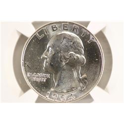1964-D WASHINGTON SILVER QUARTER NGC MS64