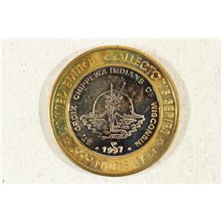 CASINO $10 SILVER TOKEN (UNC) 1997 ST. CROIX