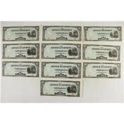 10 PIECES WWII JAPANESE GOVERNMENT 10 PESOS