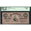 Image 1 : 1864 $50 Confederate States of America Note T-66 PCGS Choice About New 55