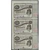 Image 1 : Uncut Sheet of (3) 1874 State of Louisiana Baby Bond Obsolete Notes