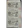 Image 1 : Uncut Sheet of (3) 1876 State of Louisiana Baby Bond Obsolete Notes