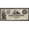 Image 1 : 1800's $2 The Bank of Augusta Obsolete Bank Note