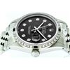 Image 3 : Rolex Mens Stainless Steel Black Diamond And Emerald Datejust Wristwatch