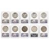 Image 2 : Lot of (10) Assorted $1 Morgan Silver Dollar Coins NGC MS64
