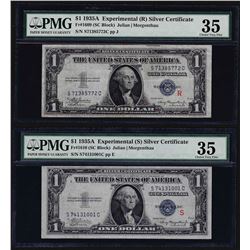 1935A $1 R & S Pair of Experimental Silver Certificate Notes