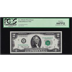 1976 $2 Federal Reserve Note Mismatched Serial Number ERROR PCGS Gem New 66EPQ