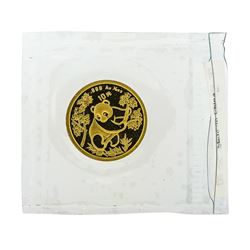 1992 China 1/10 oz. Panda 10 Yuan Gold Coin - Sealed