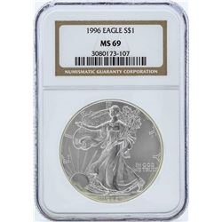 1996 $1 American Silver Eagle Coin NGC MS69