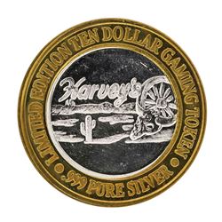 .999 Silver Harveys Lake Tahoe, Nevada $10 Casino Limited Edition Gaming Token