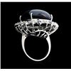 Image 3 : 14KT White Gold 44.70ct Star Sapphire and Diamond Ring