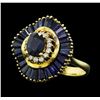 Image 2 : 18KT Yellow Gold 2.75ctw. Natural Blue Sapphire and Diamond Ring
