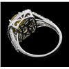 Image 3 : 14KT White Gold 3.32ct Yellow Sapphire and Diamond Ring