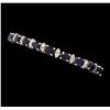 Image 2 : 14KT White Gold 12.40ctw Blue Sapphire and Diamond Bracelet