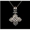 Image 1 : 14KT White Gold 1.00ctw Diamond Pendant with Chain