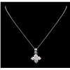 Image 2 : 14KT White Gold 1.00ctw Diamond Pendant with Chain