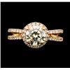 Image 1 : 14KT Rose Gold 1.85ctw Diamond Ring