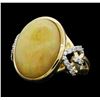 Image 2 : 14KT Yellow Gold 9.69ct Opal and Diamond Ring