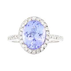 14KT White Gold Ladies 2.90ct Tanzanite and Diamond Ring