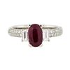 Image 1 : 18KT White Gold 1.30ct Ruby and Diamond Ring