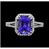 Image 1 : 14K White Gold 3.02 ct. Tanzanite and Diamond Ring