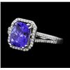 Image 2 : 14K White Gold 3.02 ct. Tanzanite and Diamond Ring