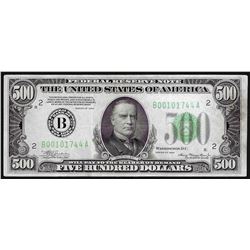 1934 $500 Federal Reserve Note New York