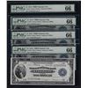 Image 1 : Lot of (4) Consecutive 1918 $1 Federal Reserve Bank Notes Kansas City PMG 66EPQ