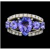 Image 1 : 14K White Gold 4.15 ctw. Tanzanite and Diamond Ring