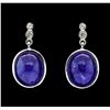 Image 1 : SILVER 13.83ctw Tanzanite and Diamond Earrings