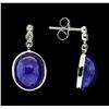 Image 2 : SILVER 13.83ctw Tanzanite and Diamond Earrings