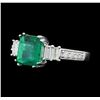Image 2 : 14KT White Gold 1.70ct Emerald and Diamond Ring