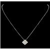 Image 2 : 18KT White Gold 0.90ctw Diamond Pendant with Chain