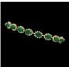Image 2 : 14KT Yellow Gold 18.69ctw Emerald and Diamond Bracelet