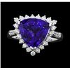 Image 1 : Platinum 5.16ct Tanzanite and Diamond Ring