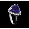 Image 4 : Platinum 5.16ct Tanzanite and Diamond Ring