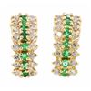 Image 1 : 14KT Yellow Gold 0.54ctw Diamond and Emerald Earrings