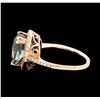 Image 3 : 14KT Rose Gold 4.60ct Green Tourmaline and Diamond Ring