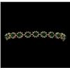 Image 1 : 14KT Yellow Gold 6.49ctw Emerald and Diamond Bracelet