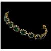 Image 2 : 14KT Yellow Gold 6.49ctw Emerald and Diamond Bracelet