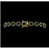 Image 3 : 14KT Yellow Gold 6.49ctw Emerald and Diamond Bracelet