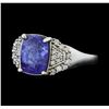 Image 2 : 14KT White Gold 2.61ct GIA Cert Tanzanite and Diamond Ring