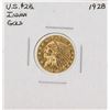 Image 1 : 1928 $2 1/2 Indian Head Quarter Eagle Gold Coin