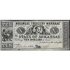 Image 1 : 1863 $10 State of Arkansas Treasury Warrant Note