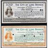 Image 1 : Lot of (2) 1934-1935 $1 City of Long Beach Scrip Notes