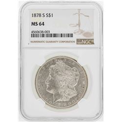 1878-S $1 Morgan Silver Dollar Coin NGC MS64