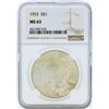 Image 1 : 1923 $1 Peace Silver Dollar Coin NGC MS63